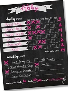 Black Magnetic Chore Chart - Daily & Weekly Planner (Set of 2)
